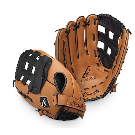 Champion Sports 14.5 in. Fielder ft.s Glove - Full Right, Brown & Black CBGPRORH